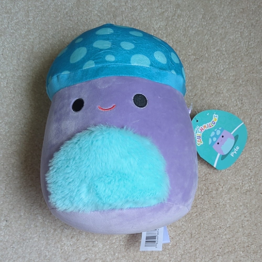 3 For $30. Squishmallows Pyle. Teal and Lavender Mushroom Plush